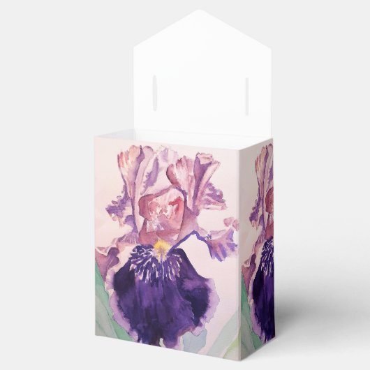  Paars Iris Floral Birthday Cake Favor Box Bedankdoosjes (Geopend)