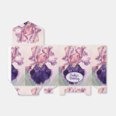  Paars Iris Floral Birthday Cake Favor Box Bedankdoosjes (Uitgevouwen)
