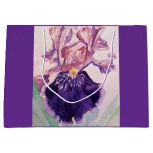 Paars Iris Floral Birthday Cake Favor Box Groot Cadeauzakje