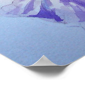 Paars Iris Floral Flowers Waterverf Poster (Hoek)