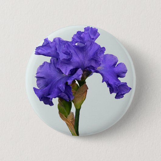  Paars Iris Floral Foto Ronde Button 5,7 Cm (Voorkant)