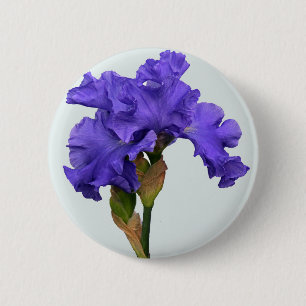 Paars Iris Floral Foto Ronde Button 5,7 Cm