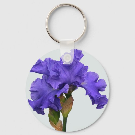  Paars Iris Floral Foto Sleutelhanger (Voorkant)