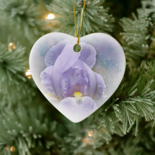Paars Iris Heart Ornament