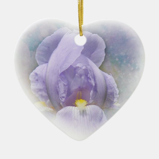 Paars Iris Heart Ornament (Voorkant)