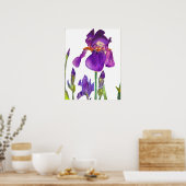 Paars Iris irises floral Flowers Poster (Keuken)