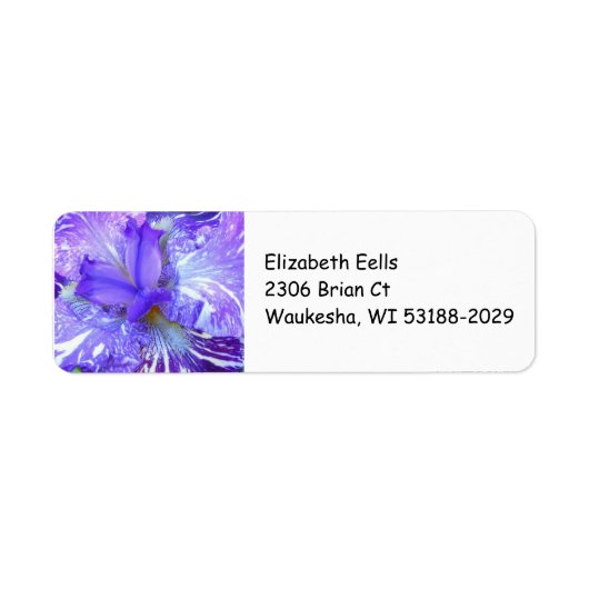 Paars Iris-label retouradres Etiket (Voorkant)