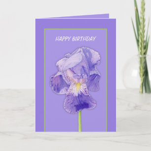 Paars Iris paars Birthday Card Kaart