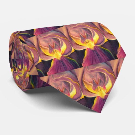 Paars Iris stropdas door Lee Vandergrift (Opgerold)