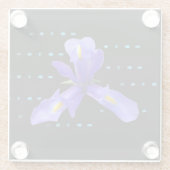 Paars Iris ventilatorglas Onderzetter Glazen Onderzetter (Achterkant)