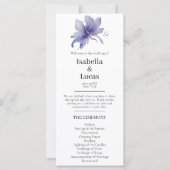 Paars Iris Waterverf Wedding Programme (Voorkant)