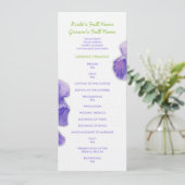 Paars Iris Wedding Programme Programmakaart (Staand voorkant)