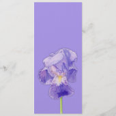 Paars Iris Wedding Programme Programmakaart (Achterkant)