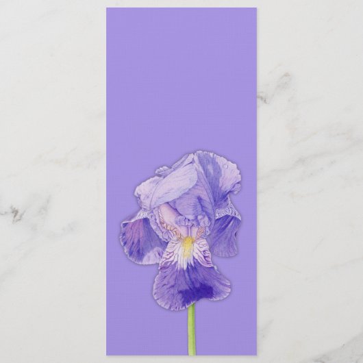 Paars Iris Wedding Programme Programmakaart (Achterkant)