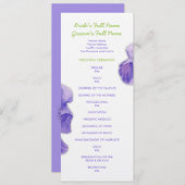 Paars Iris Wedding Programme Programmakaart (Voorkant / Achterkant)