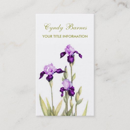 Paars Irises Visitekaartje (Voorkant)