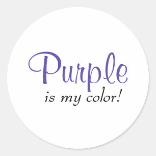 Paars Is Mijn Kleur Quote Ronde Sticker