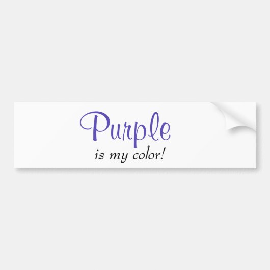 Paars Is Mijn Kleur Zeggen Bumpersticker (Voorkant)