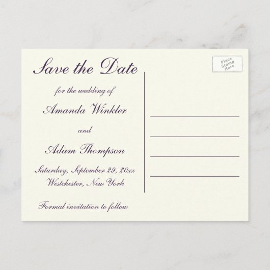 Paars, ivoor, roze Damask sparen de Kaart van de D (Achterkant)