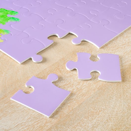 Paars jacaranda waterverf mooie kunst legpuzzel (Zijkant)