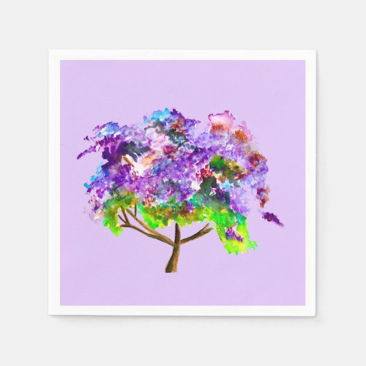 Paars jacaranda waterverf mooie kunst servet (Voorkant)