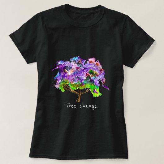 Paars jacaranda waterverf mooie kunst t-shirt (Design voorkant)