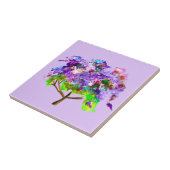 Paars jacaranda waterverf mooie kunst tegeltje (Zijkant)