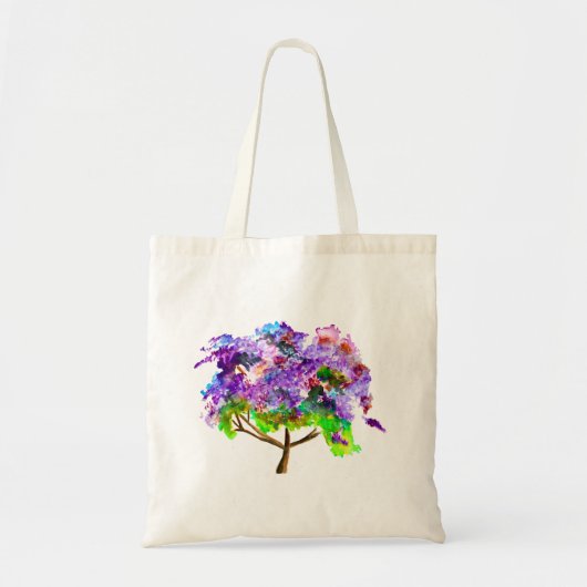 Paars jacaranda waterverf mooie kunst tote bag (Voorkant)