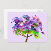Paars Jacaranda waterverf prima kunst Briefkaart (Voorkant / Achterkant)