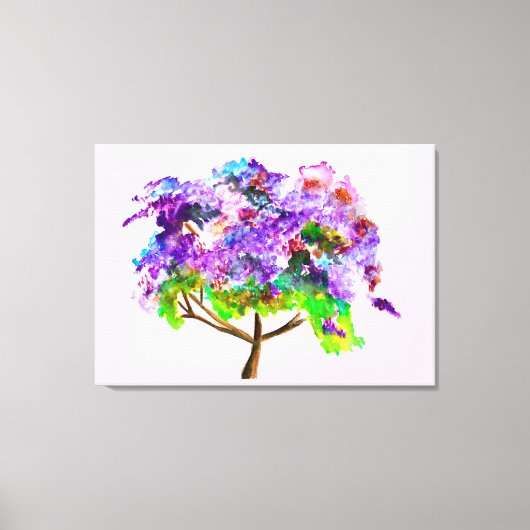 Paars Jacaranda waterverf prima kunst Canvas Afdruk (Voorkant)