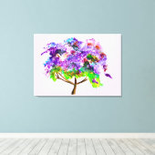 Paars Jacaranda waterverf prima kunst Canvas Afdruk (Insitu (Houten vloer))