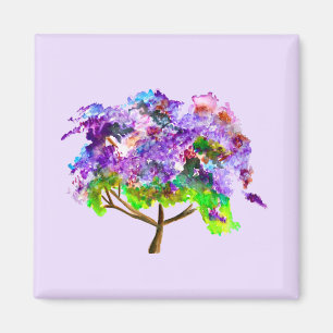 Paars Jacaranda waterverf prima kunst Magneet