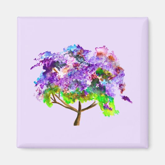 Paars Jacaranda waterverf prima kunst Magneet (Voorkant)