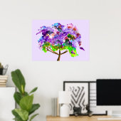 Paars Jacaranda waterverf prima kunst Poster (Thuiskantoor)