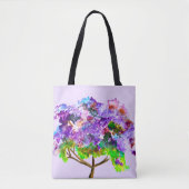 Paars Jacaranda waterverf prima kunst Tote Bag (Voorkant)