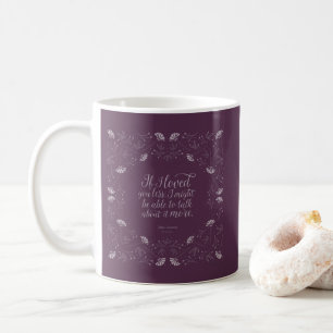Paars Jane Austen Emma Floral Love Quote Koffiemok