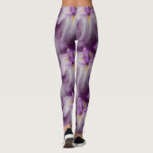 Paars Japans Iris-blokpatroon Leggings (Achterkant)