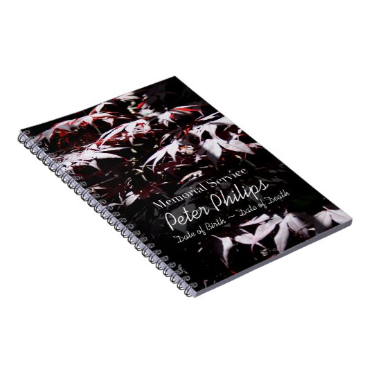 Paars Japans Maple Memorial Service Guest Book Notitieboek (Rechterzijde)