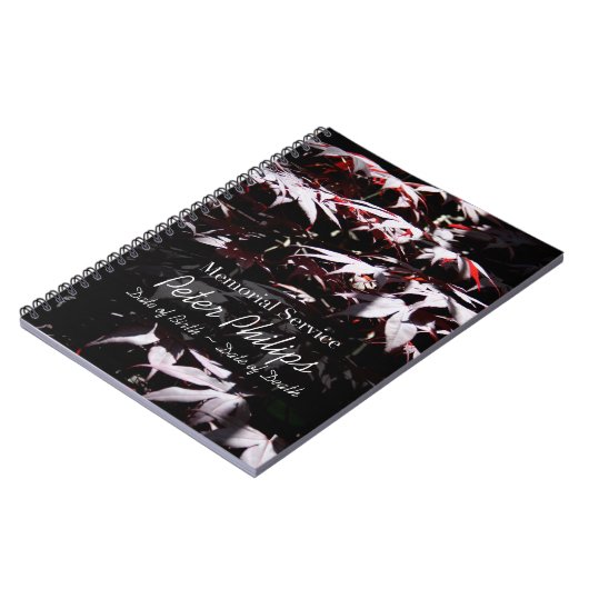 Paars Japans Maple Memorial Service Guest Book Notitieboek (Linkerzijde)