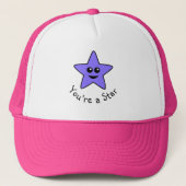 Paars Je bent een Star Trucker Hat Trucker Pet (Voorkant)