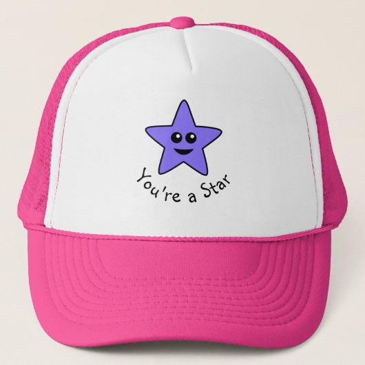 Paars Je bent een Star Trucker Hat Trucker Pet (Voorkant)