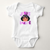 Paars "Jesus Loves Me"-ontwerp Romper (Voorkant)