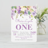 Paars jongetje eerste uitnodiging (Staand voorkant)