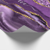 Paars Jouw naam met marmer  ompakken papier (Hoek)