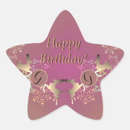 Paars-Jouw tekst-Sticker bij rendieren Ster Sticker (Voorkant)