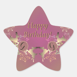 Paars-Jouw tekst-Sticker bij rendieren Ster Sticker