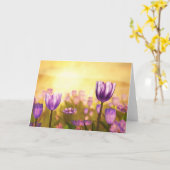 Paars Jubileumkaart Kaart (Gele Bloem)