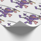 Paars Jumping Ninja Cadeaupapier (Hoek)