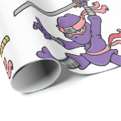 Paars Jumping Ninja Cadeaupapier (Rol Hoek)