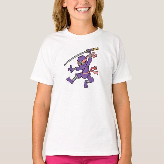  Paars Jumping Ninja T-shirt (Voorkant)